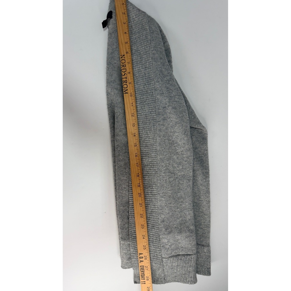 J. Crew Wool Cashmere Open Front Cardigan Sweater XS Gray Shawl Collar Womens - Picture 7 of 8